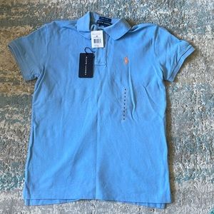 NWT Ralph Lauren Classic Fit Polo in blue Size Small 16” across bust